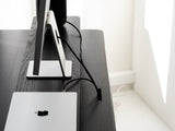 oakywood black wooden standing desk pro with cable management grommet |  , , 