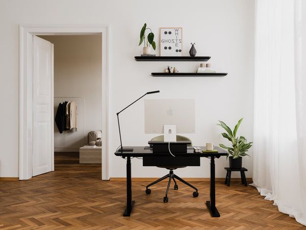 oakywood black wooden shelf on the wall | black,