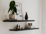 oakywood black wooden shelf on the wall | black,