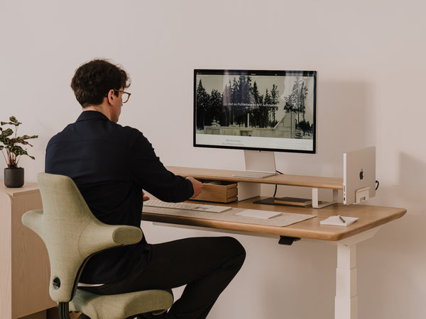 laptop vertical desk shelf mount| white
