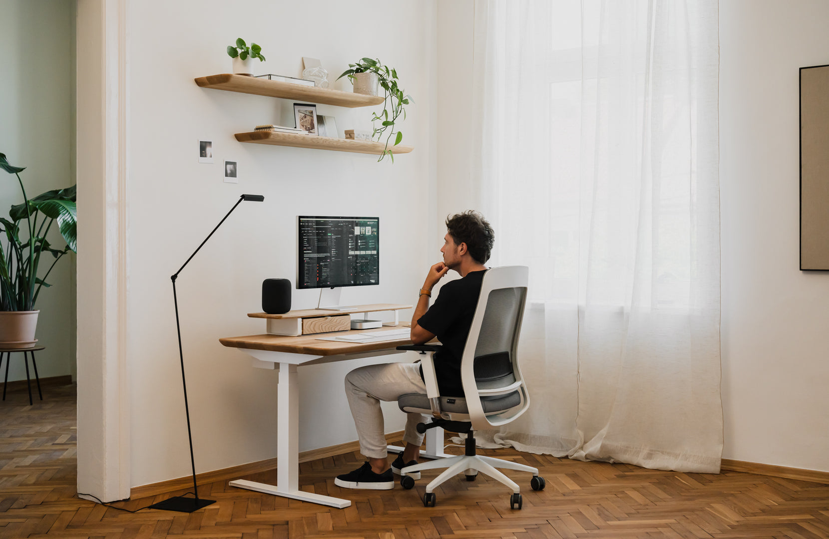 solid oak wood adjustable standing desk Pro by oakywood | oak, ,