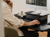 black oak wood oakywood Standing Desk Pro in use | black, , black