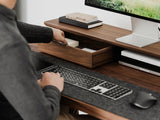 oakywood walnut modular drawer with black base on desk | walnut, single drawer,