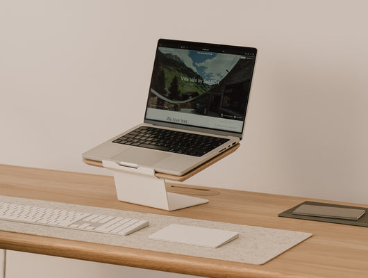 Oakywood Laptop Riser designer wooden stand for macbook | oak veneer,