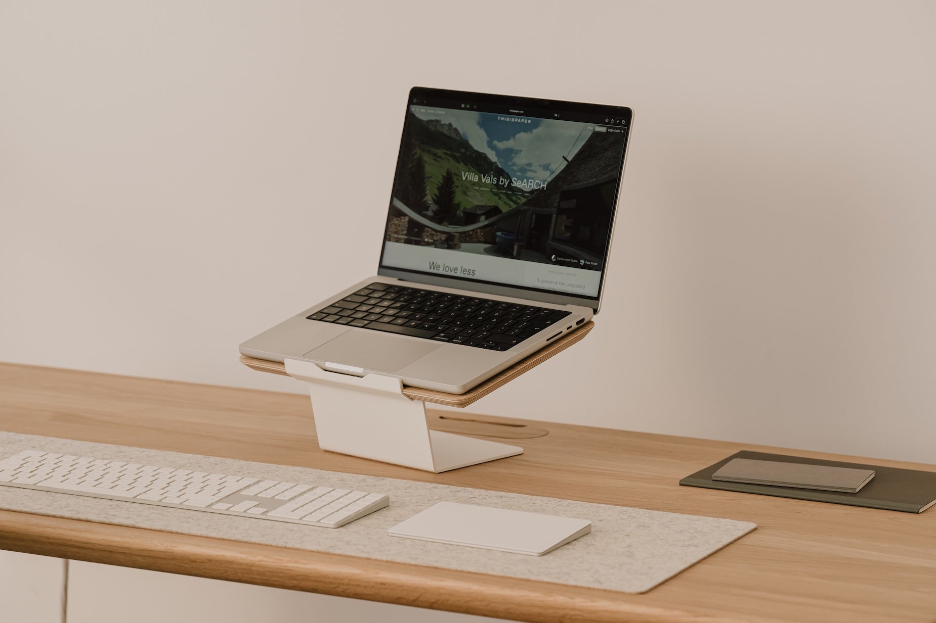 Oakywood Laptop Riser designer wooden stand for macbook | oak veneer,