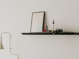 oakywood black wooden shelf on the wall | black,