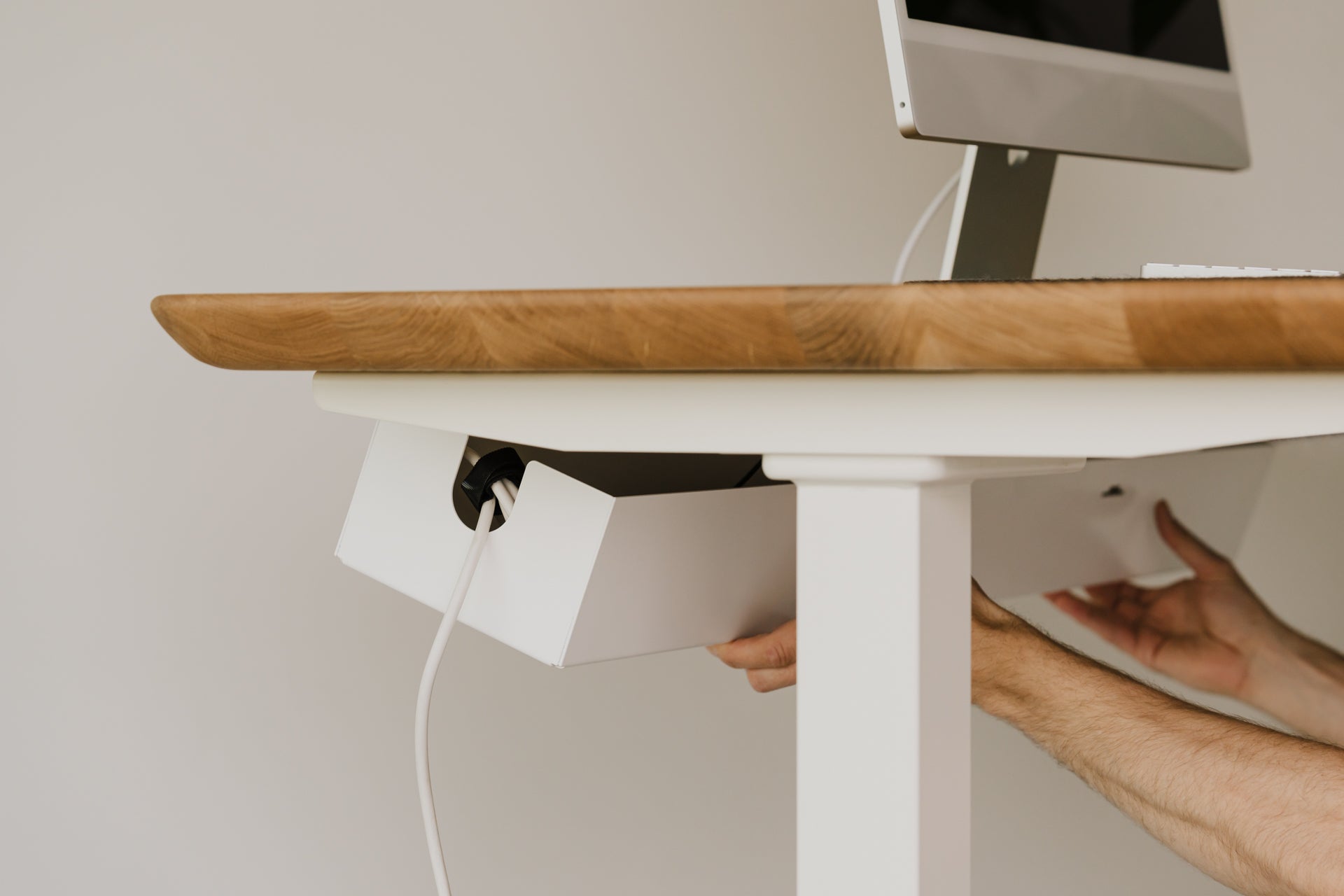 Rustic Cable Management Under-desk Cable Management Tray | Oakywood.shop