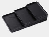 oakywood black wooden tray bundle top view empty | black