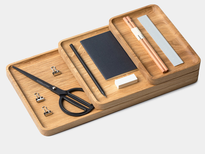 oakywood oak wooden tray bundle top view | oak