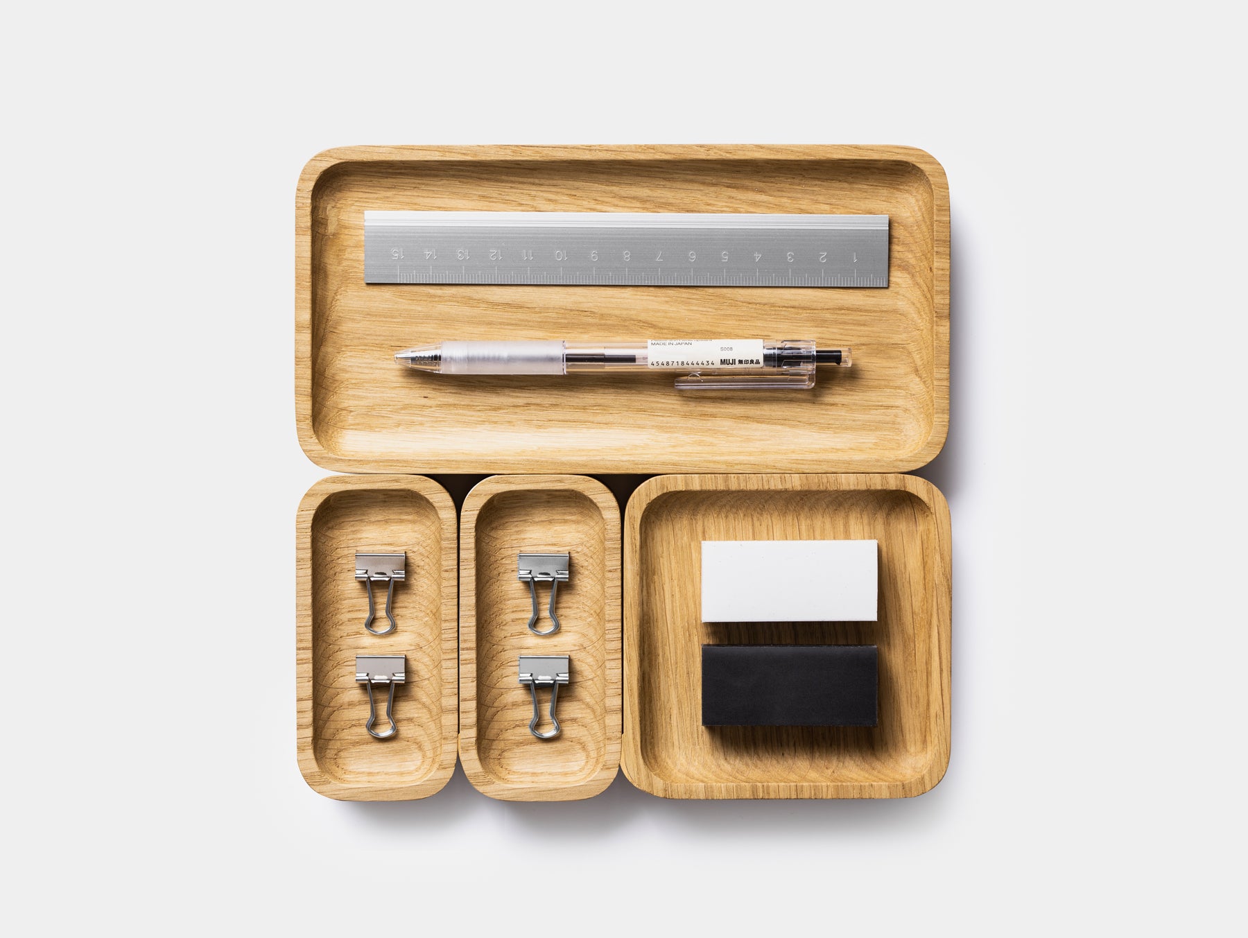 Oakywood Catchall Tray Mini in oak – functional wooden tray for a tidy desk setup | oak, 
