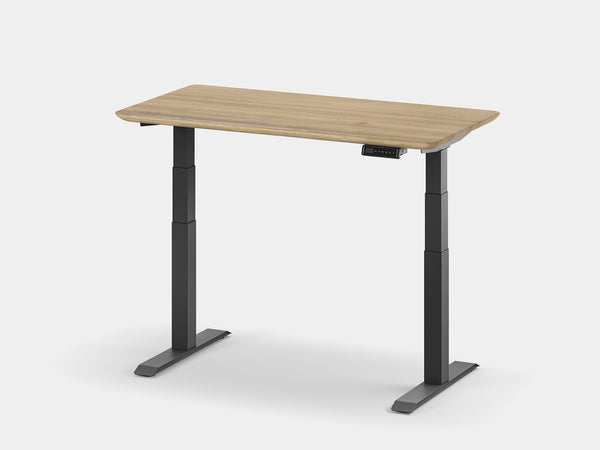 oakywood oak standing desk touch with black legs | light oak, , black