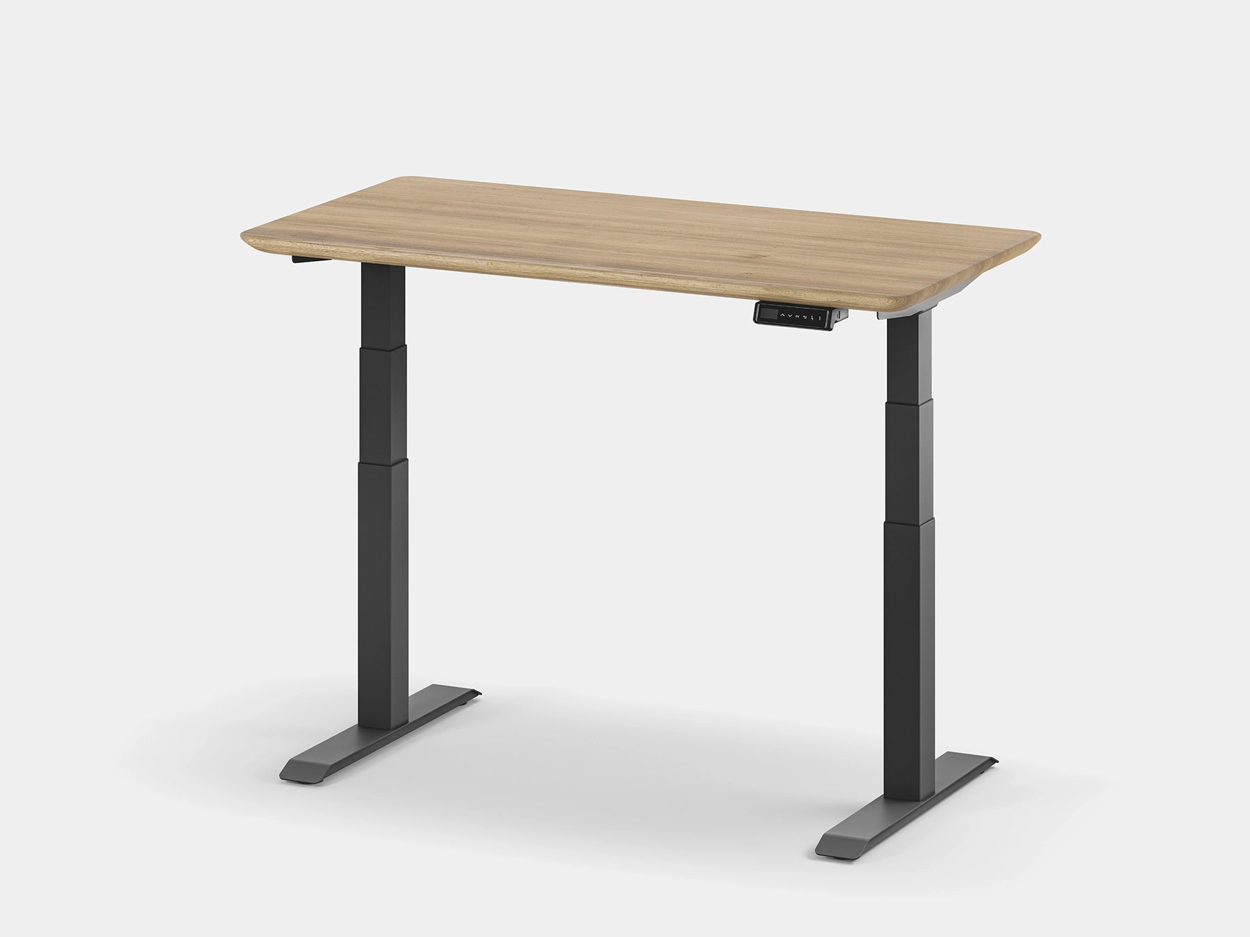 oakywood oak standing desk touch with black legs | light oak, , black