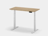 oakywood oak standing desk touch with white legs | light oak, , white