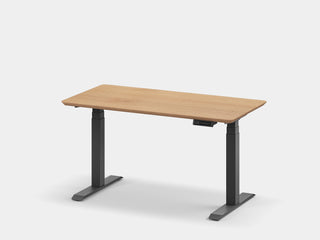 oakywood oak veneer standing desk touch with black legs | oak veneer, , black