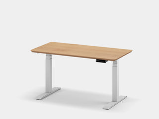 oakywood oak veneer standing desk touch with white legs | oak veneer, , white