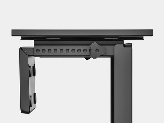 oakywood cpu desk mount in black closeup | black