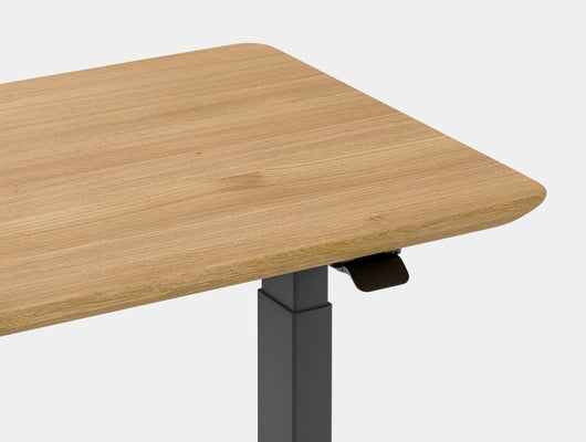 Oakywood Standing Desk Pro Mini in oak with black accents – sleek wooden desk with height adjustment | oak, , black
