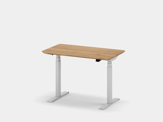 Oakywood Standing Desk Pro Mini in oak with white accents – modern adjustable desk for organized workspace | oak, , white