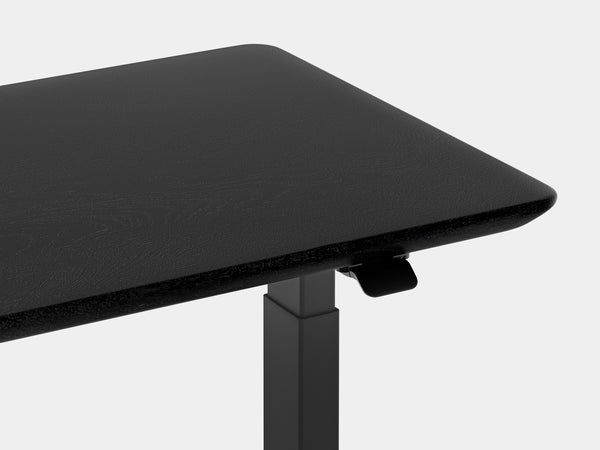 Oakywood Standing Desk Pro Mini Bundle crafted from black with black finish – functional compact desk setup with grommet | black, , black