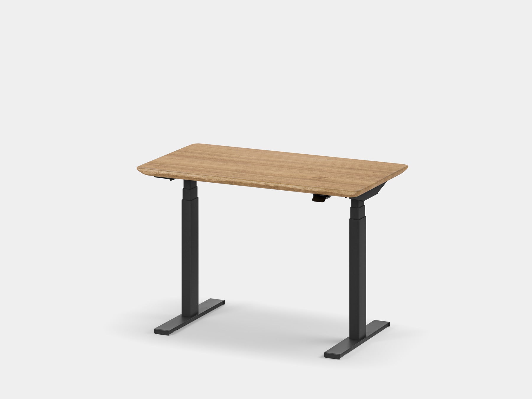Oakywood Standing Desk Pro Mini Bundle in oak with black accents – complete ergonomic mini workspace | oak, , black