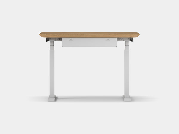 Oakywood Standing Desk Pro Mini Bundle made of oak with white accents – stylish mini workspace with cable tray | oak, , white