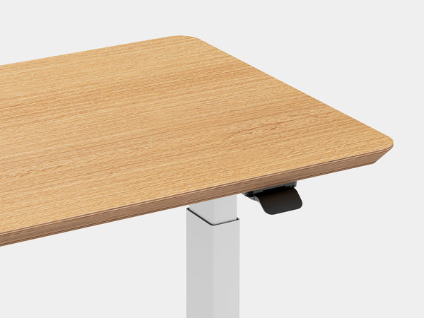 Oakywood Standing Desk Pro Mini Bundle crafted from oak veneer with white finish – functional compact office setup with accessories | oak veneer, , white