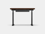 Oakywood Standing Desk Pro Mini Bundle made of walnut with black accents – modern ergonomic mini workspace with grommet | walnut, , black