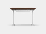 Oakywood Standing Desk Pro Mini Bundle made of walnut with white accents – premium compact office setup with cable tray | walnut, , white