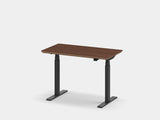 Oakywood Standing Desk Pro Mini Bundle in walnut veneer with black accents – stylish mini workspace with Standing Desk Pro Mini and cable tray | walnut veneer, , black
