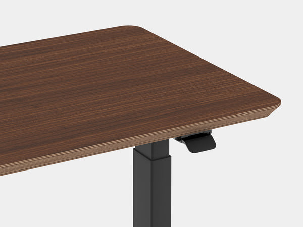 Oakywood Standing Desk Pro Mini Bundle crafted from walnut veneer with black finish – functional compact desk setup with accessories | walnut veneer, , black