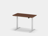 Oakywood Standing Desk Pro Mini Bundle in walnut veneer with white accents – premium compact workspace | walnut veneer, , white