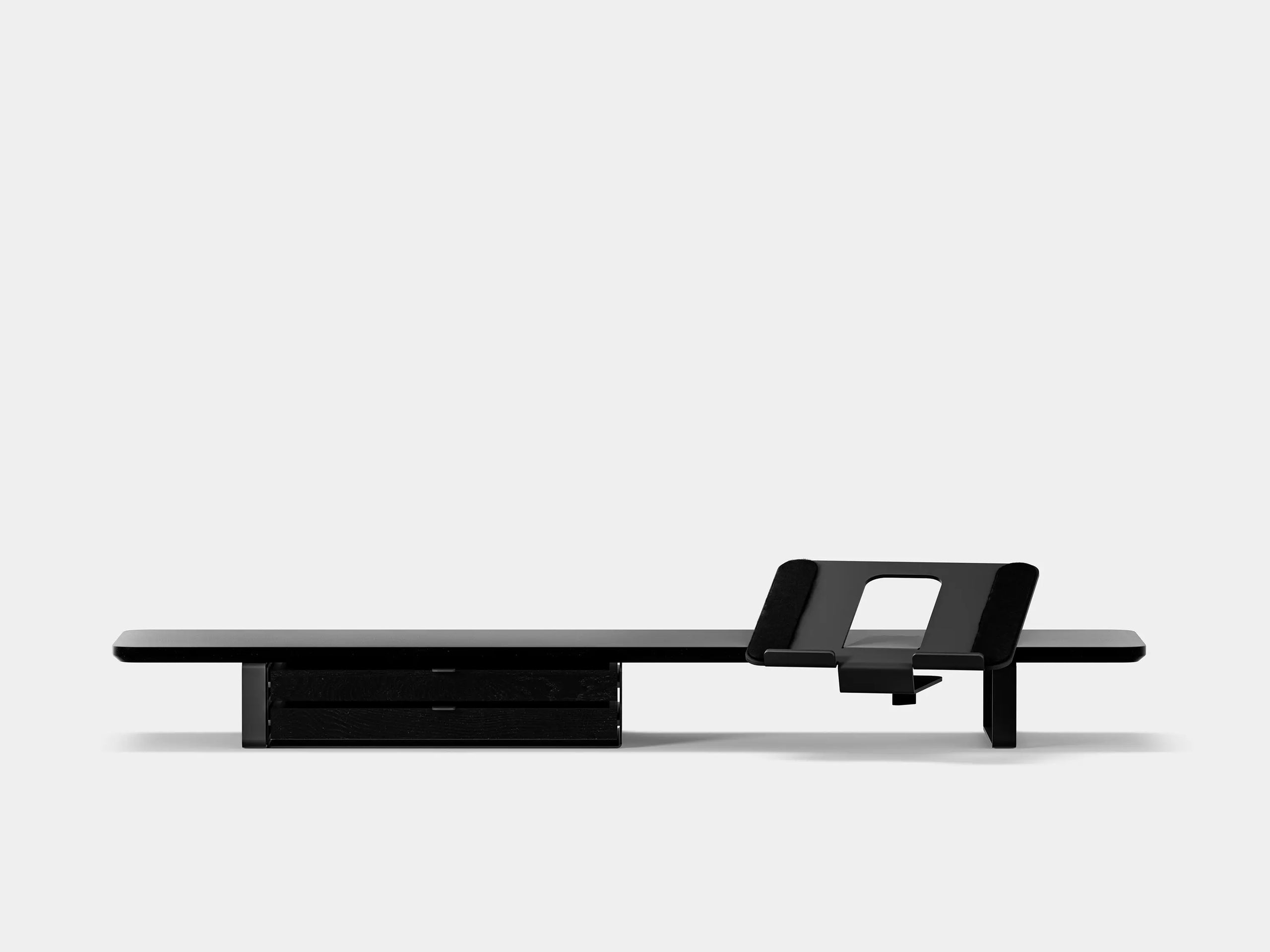 black, dual drawer, black