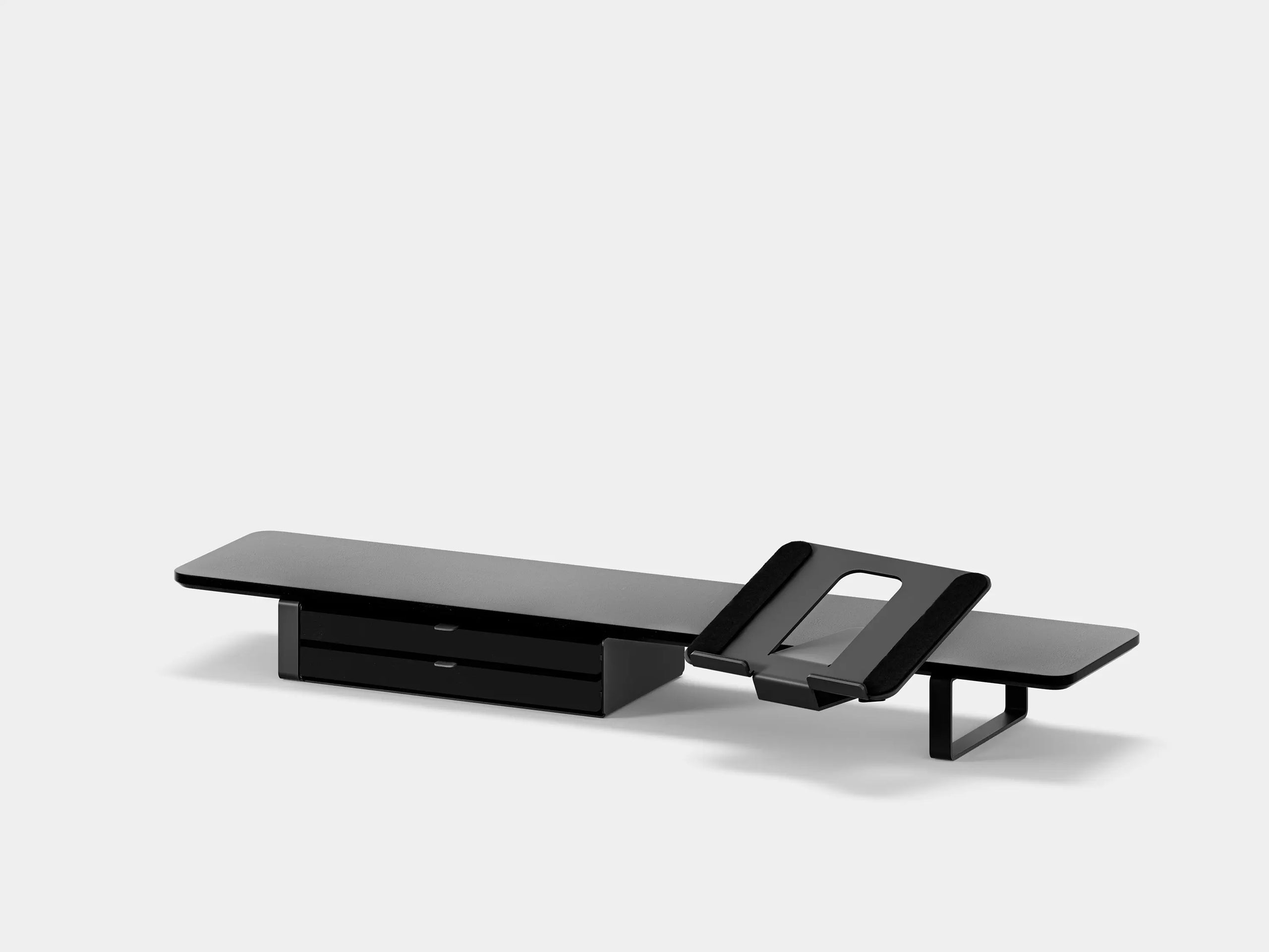 black, dual drawer, black