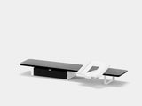 black, single drawer, white