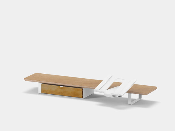 oak veneer, single drawer, white