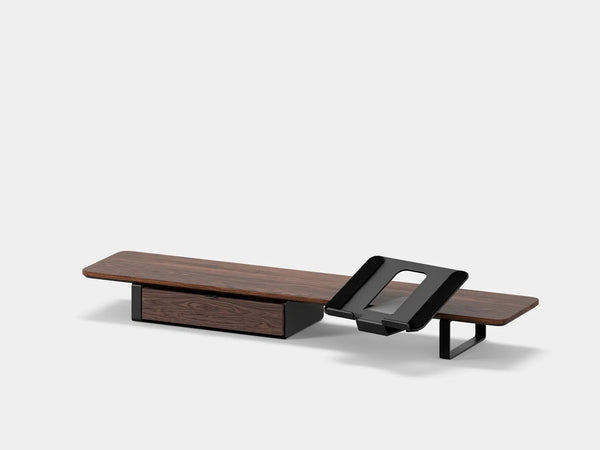 walnut, single drawer, black