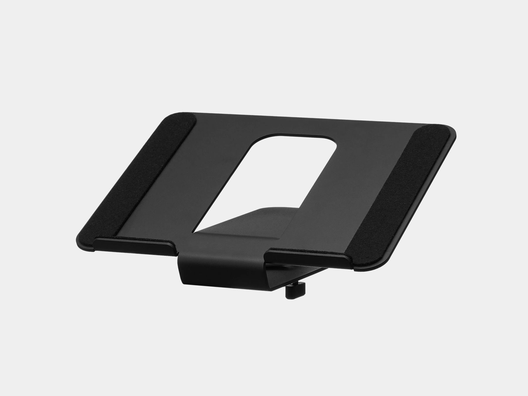 black steel laptop mount for desk shelf | black, 