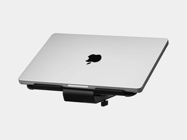 black steel laptop mount with macbook | black, 