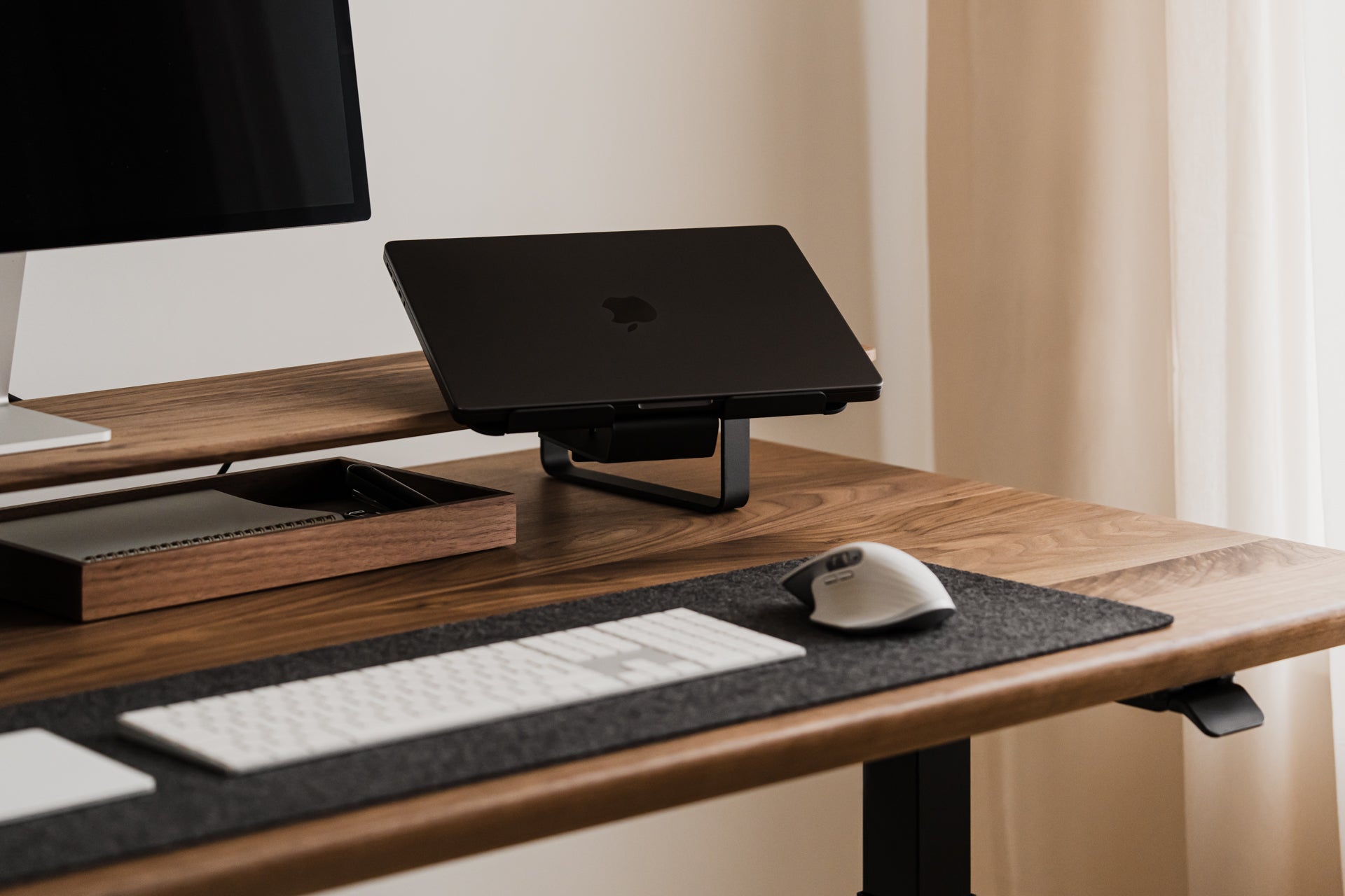 desk shelf laptop mount in use | , 