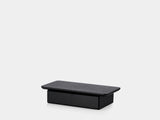 oakywood black wooden desk shelf mini with a single drawer and black base | black, single drawer, black