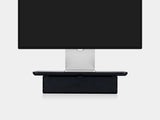 oakywood black wooden desk shelf mini with a single drawer and black base | black, single drawer, black