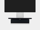 oakywood black wooden desk shelf mini with a single drawer and white base | black, single drawer, white