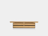 oakywood oak wooden desk shelf mini with a dual drawer and white base | oak, dual drawer, white