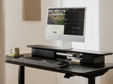 oakywood wooden desk shelf pro, solid wood monitor stand desk setup | black, , 