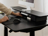 oakywood wooden desk shelf pro, solid wood monitor stand desk setup | black, , 