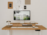 oakywood wooden desk shelf pro, solid wood monitor stand desk setup | oak, , white