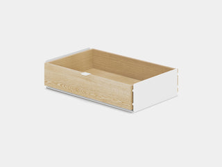oakywood oak modular drawer with black base | light oak, single drawer, white