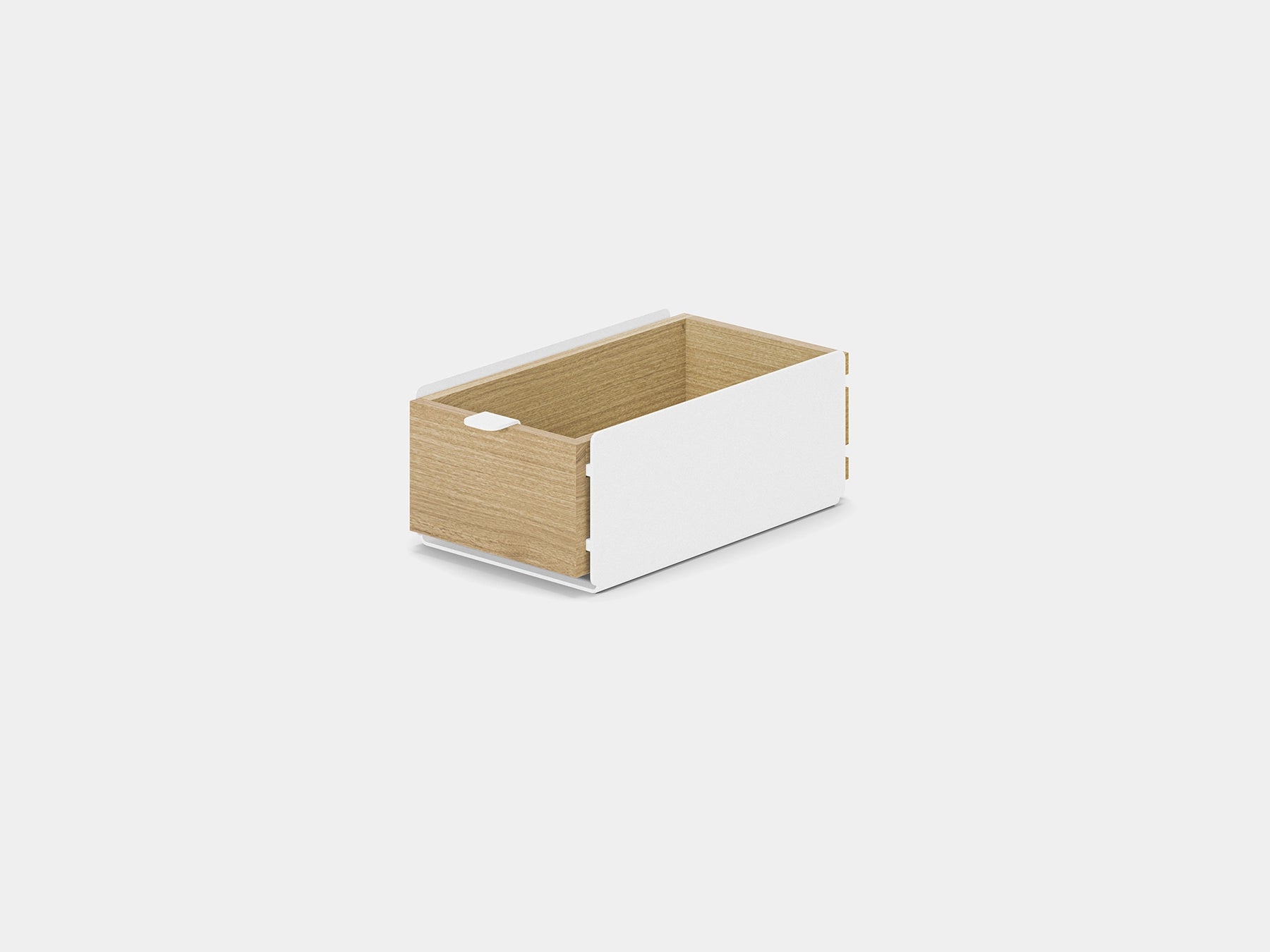 oakywood small oak modular drawer with white base | light oak, single drawer, white