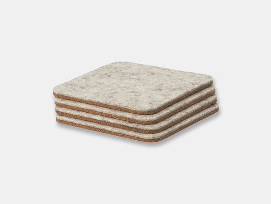oakywood felt coasters stone grey | stone grey