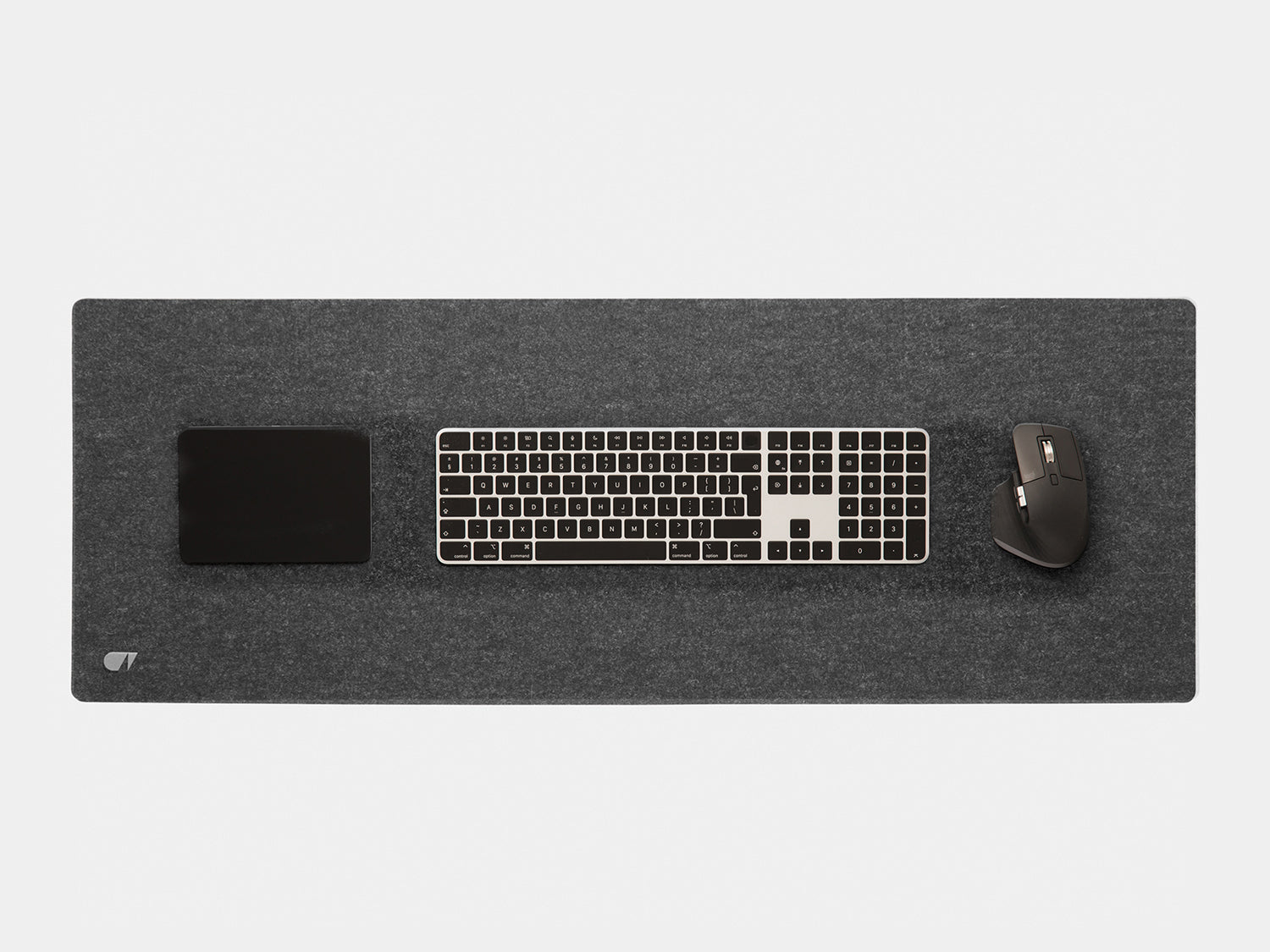 oakywood extra large anthracite felt desk mat top view | anthracite, 100x40